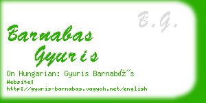barnabas gyuris business card